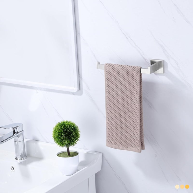LANC Left Side Bathroom Hand Towel Holder Brushed Nickel Hand Towel Bar 10 Inche Square Towel Ring for Kitchen Bathroom Wall Mount Stainless Steel Modern Towel Racks Hanger, A8806BN-LF - Image 2